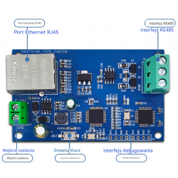 Konwerter RS485 na Ethernet serwer TCP do transmisji szeregowej